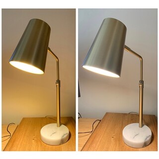 Co Z 20 Adjustable Gold Desk Lamp Marble Base Metal Shade Antique Brass Overstock 28526656